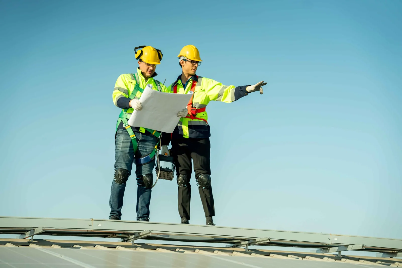Roof inspection on a commercial building in Aurora